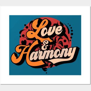 Love and Harmony typopgraphy colors hearts swirls Posters and Art